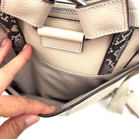 Brighton Miles Convertible Leather Mini Backpack Satchel Beige Snake Charm Y2K - Picture 7 of 13